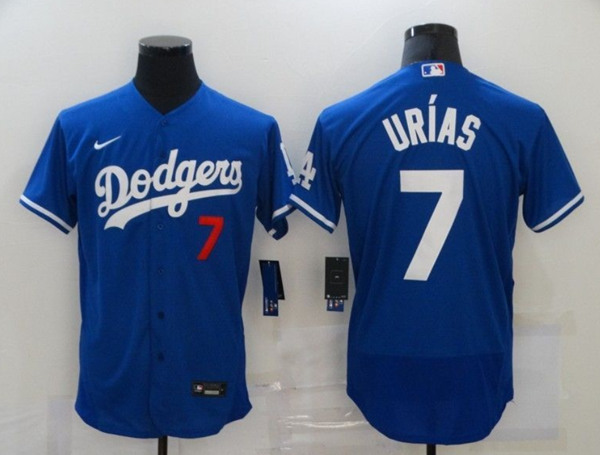 Men's Los Angeles Dodgers #7 Julio Urias Blue Flex Base Sttiched MLB Jersey