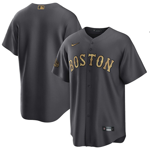Men's Boston Red Sox Blank Charcoal 2022 All-star Cool Base Stitched Jersey