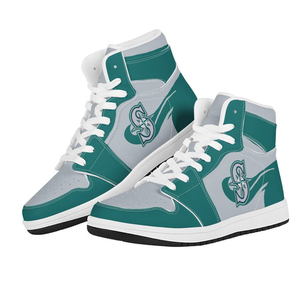 Women's Seattle Mariners AJ High Top Leather Sneakers 001