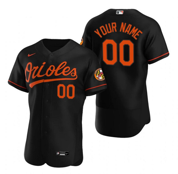 Men's Baltimore Orioles ACTIVE PLAYER Custom Black Flex Base Stitched Jersey