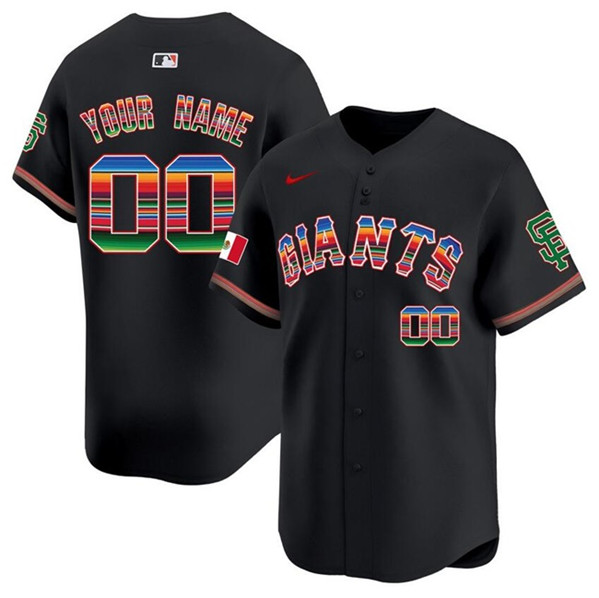 Men's San Francisco Giants Customized Black Mexico Vapor Premier Limited Stitched Jersey