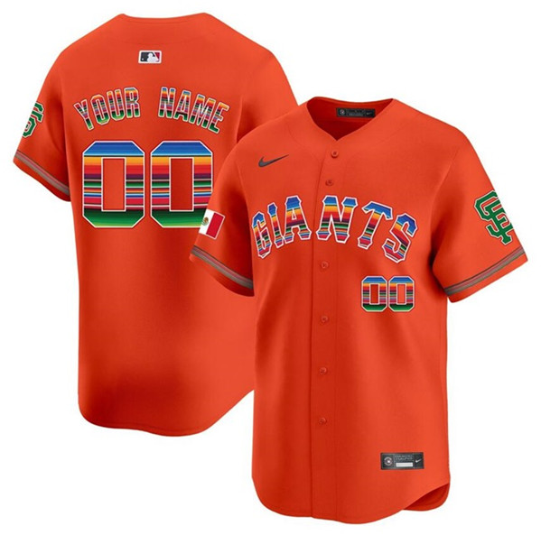 Men's San Francisco Giants Customized Orange Mexico Vapor Premier Limited Stitched Jersey
