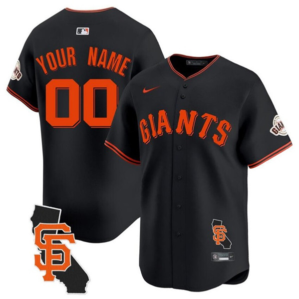 Men's San Francisco Giants ACTIVE PLAYER Custom Black California Patch Vapor Premier Limited Stitched Jersey
