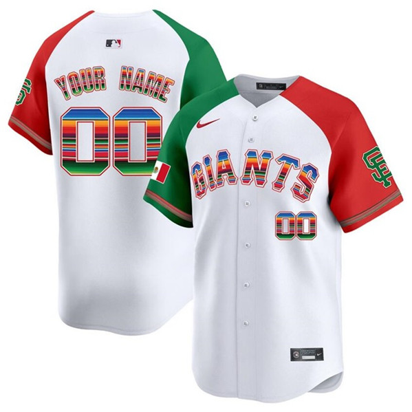 Men's San Francisco Giants Customized White Mexico Vapor Premier Limited Stitched Jersey