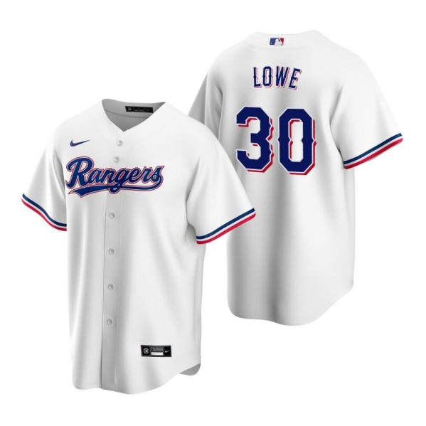 Men's Texas Rangers #30 Nathaniel Lowe White Cool Base Stitched Baseball Jersey