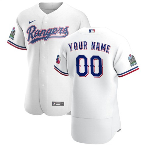 Men's Texas Rangers Customized Authentic Stitched MLB Jersey