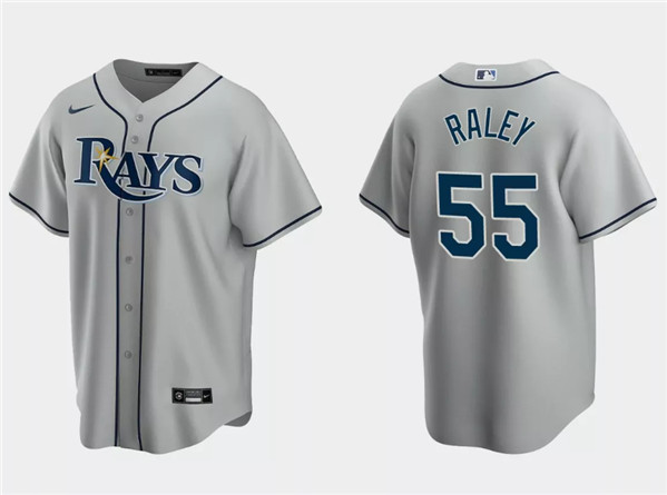 Men's Tampa Bay Rays #55 Luke Raley Gray Cool Base Stitched Baseball Jersey