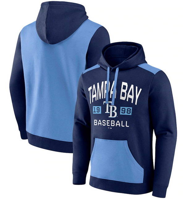 Men's Tampa Bay Rays Navy/Light BlueChip In Pullover Hoodie