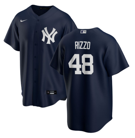 Men's New York Yankees #48 Anthony Rizzo Navy Cool Base Stitched Baseball Jersey
