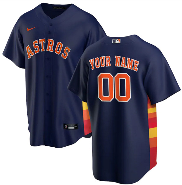 Men's Houston Astros ACTIVE PLAYER Custom Navy Stitched MLB Jersey