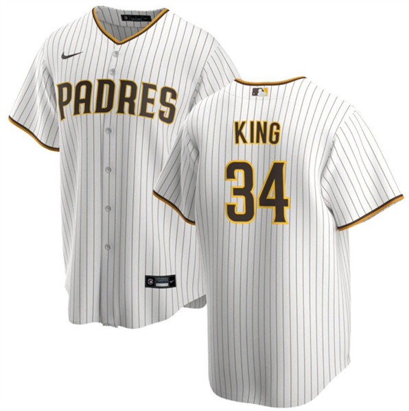 Men's San Diego Padres #34 Michael King White Cool Base Stitched Baseball Jersey