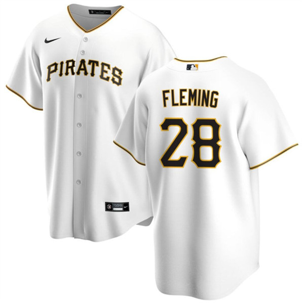 Men's Pittsburgh Pirates #28 Josh Fleming White Cool Base Stitched Baseball Jersey