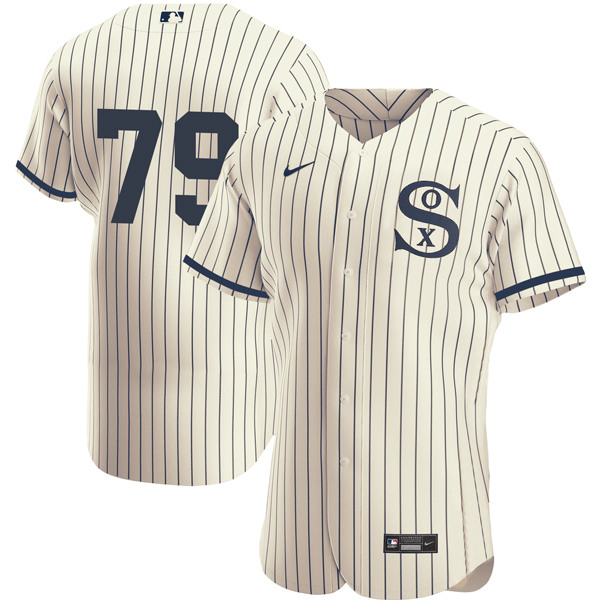 Men's Chicago White Sox #79 Jose Abreu 2021 Cream/Navy Field of Dreams Flex Base Stitched Jersey