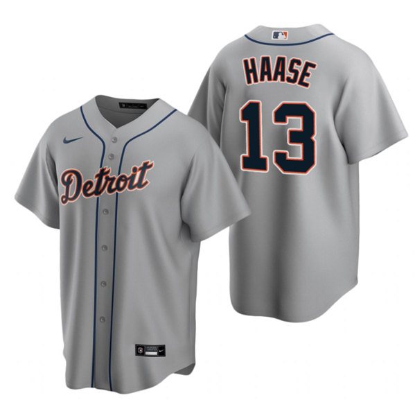 Men's Detroit Tigers #13 Eric Haase Gray Cool Base Stitched Jersey