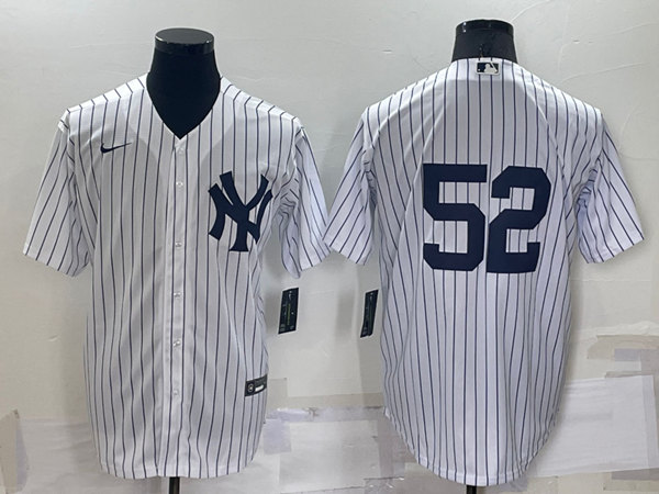 Men's New York Yankees #52 C.C. Sabathia White Cool Base Stitched Jersey