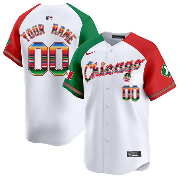 Women's Chicago White Sox Customized White/Red/Green Mexico Vapor Premier Limited Stitched Jersey(Run Small)