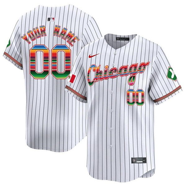 Men's Chicago White Sox Customized White Mexico Vapor Premier Limited Stitched Jersey