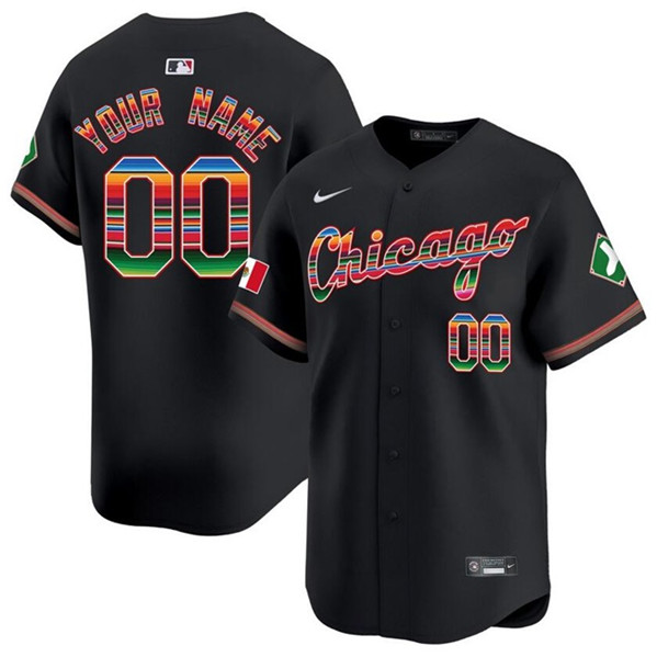 Men's Chicago White Sox Customized Black Mexico Vapor Premier Limited Stitched Jersey