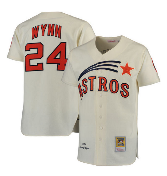 Men's Houston Astros #24 Jimmy Wynn Cream Stitched Jersey