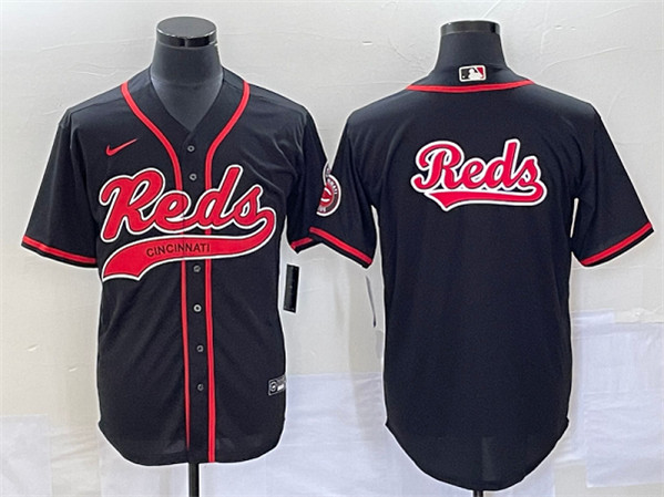 Men's Cincinnati Reds With Logo In Back Cool Base Stitched Baseball Jersey