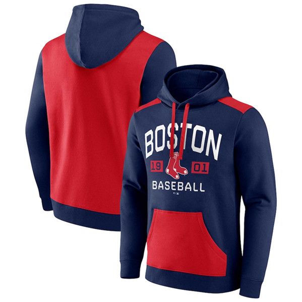 Men's Boston Red Sox Navy/Red Chip In Pullover Hoodie