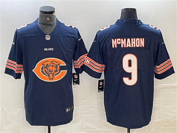 Men's Chicago Bears #9 Jim McMahon Navy Team Big Logo Limited Vapor untouchable Limited Stitched Jersey