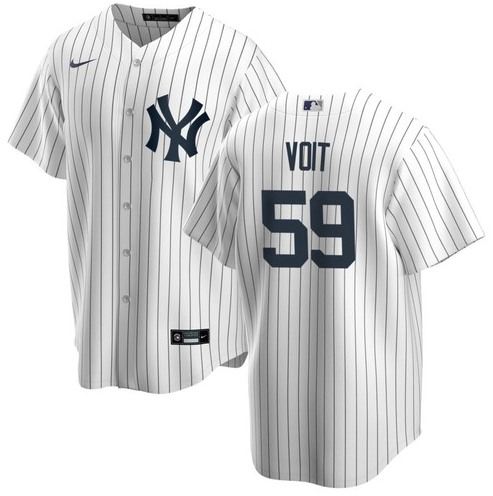 Men's New York Yankees #59 Luke Voit White Cool Base Stitched MLB Jersey