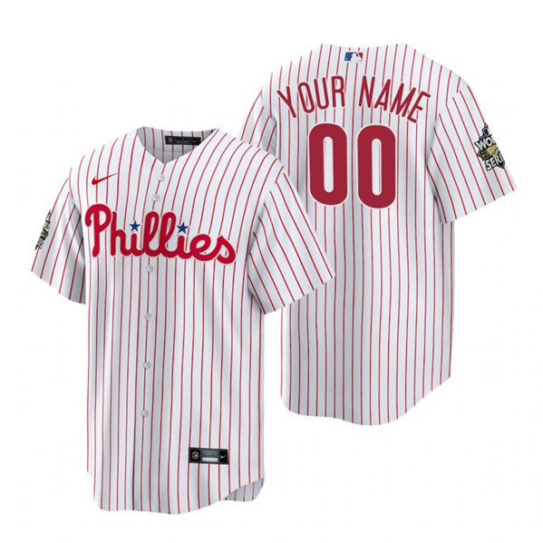 Men's Philadelphia Phillies Active Player Custom White 2022 World Series Cool Base Stitched Baseball Jersey