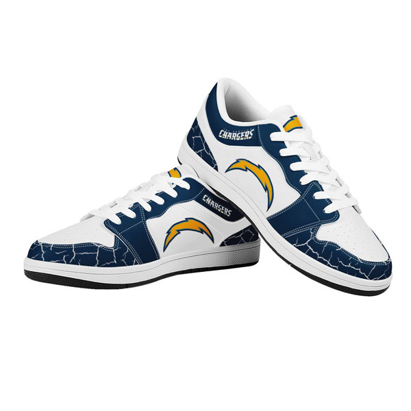 Women's Los Angeles Chargers AJ Low Top Leather Sneakers 001
