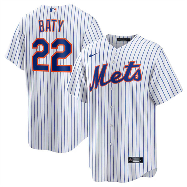 Men's New York Mets #22 Brett Baty White Cool Base Stitched Baseball Jersey