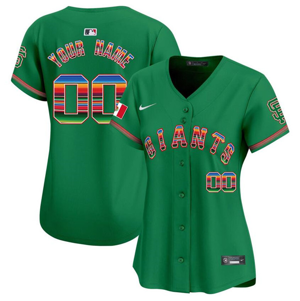 Women's San Francisco Giants Customized Green Mexico Vapor Premier Limited Stitched Jersey(Run Small)