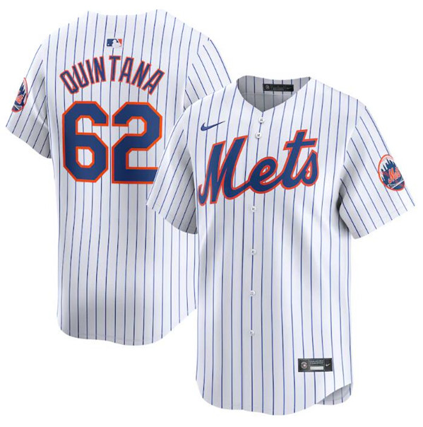 Men's New York Mets #62 Jose Quintana White 2024 Home Limited Stitched Baseball Jersey