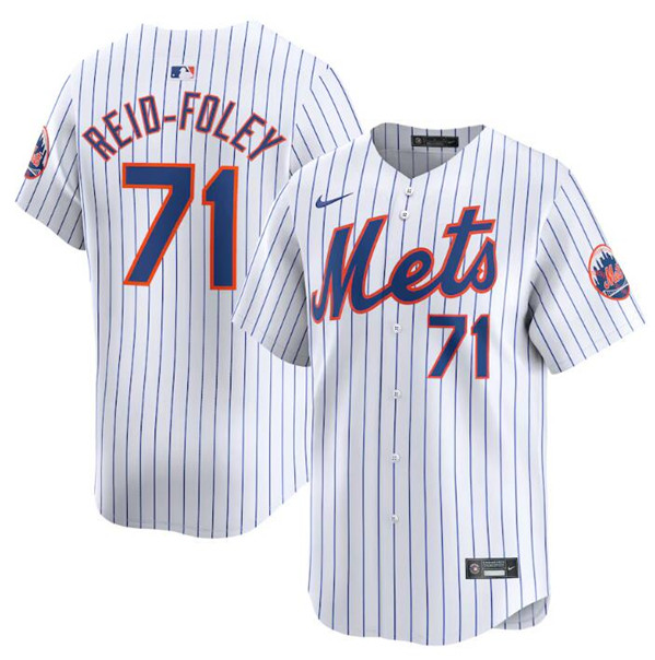 Men's New York Mets #71 Sean Reid-Fole White 2024 Home Limited Stitched Baseball Jersey