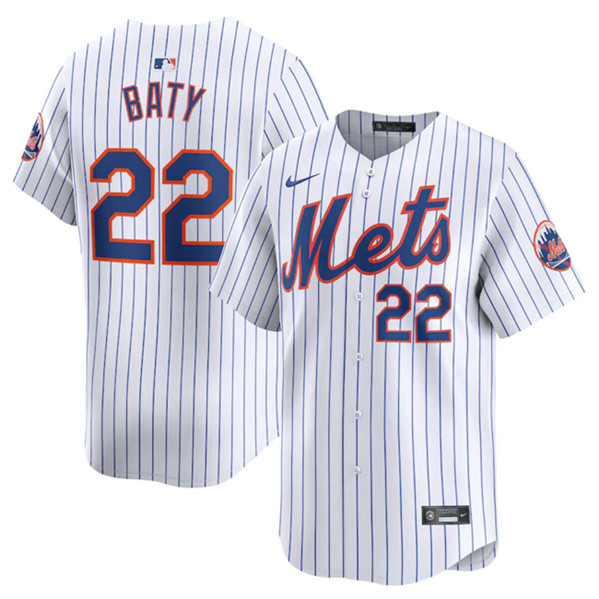 Men's New York Mets #22 Brett Baty White 2024 Home Limited Stitched Baseball Jersey