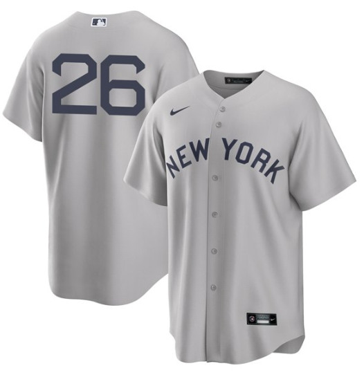 Men's New York Yankees #26 DJ LeMahieu 2021 Gray Field of Dreams Cool Base Stitched Baseball Jersey