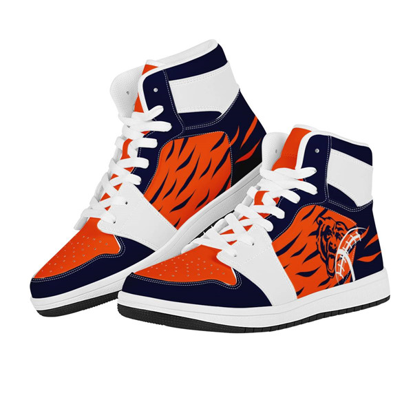 Women's Chicago Bears AJ High Top Leather Sneakers 002