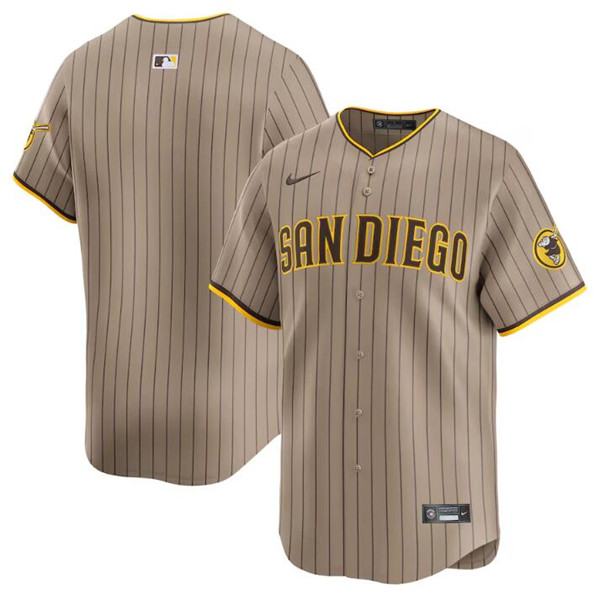 Men's San Diego Padres Blank Tan 2024 Alternate Limited Baseball Stitched Jersey