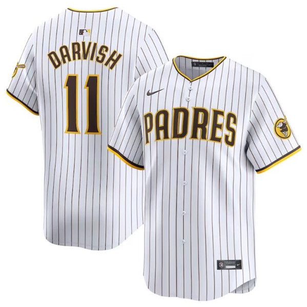 Men's San Diego Padres #11 Yu Darvish White 2024 Home Limited Baseball Stitched Jersey