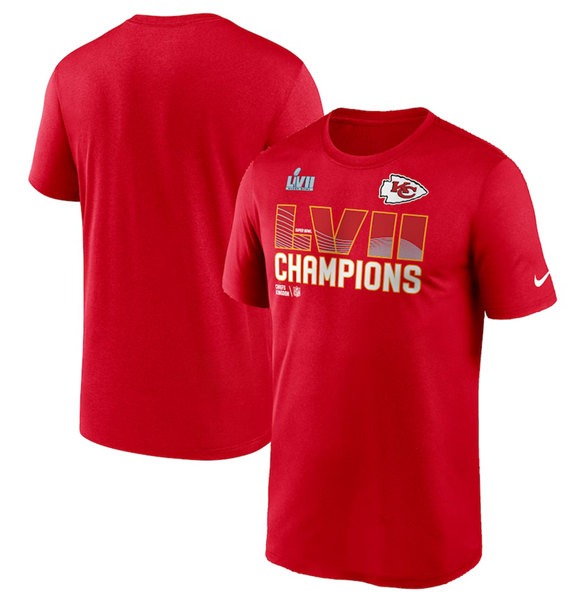 Men’s Kansas City Chiefs Red Super Bowl LVII Champions Essential T-Shirt