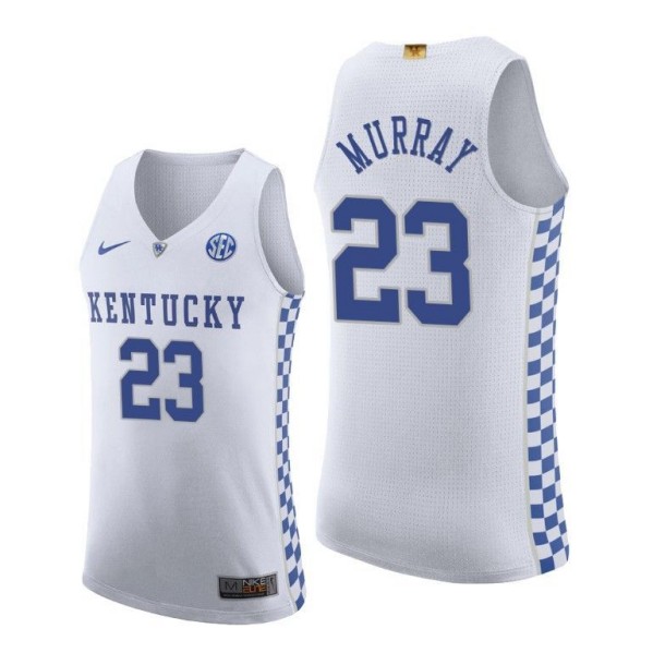 Men's Kentucky Wildcats #23 Jamal Murray White Stitched Basketball Jersey