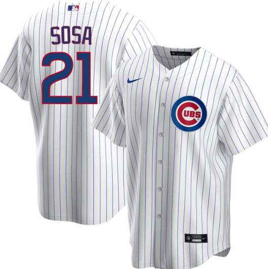 Men's Chicago Cubs Blank #21 Sammy Sosa White Cool Base Stitched MLB Jersey