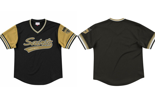Men's New Orleans Saints Black Mitchell & Ness T-Shirt