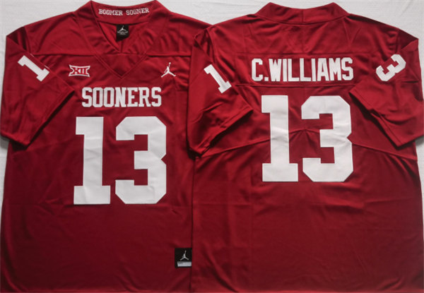 Men's Oklahoma Sooners #13 C.WILLIAMS Red Stitched Jersey