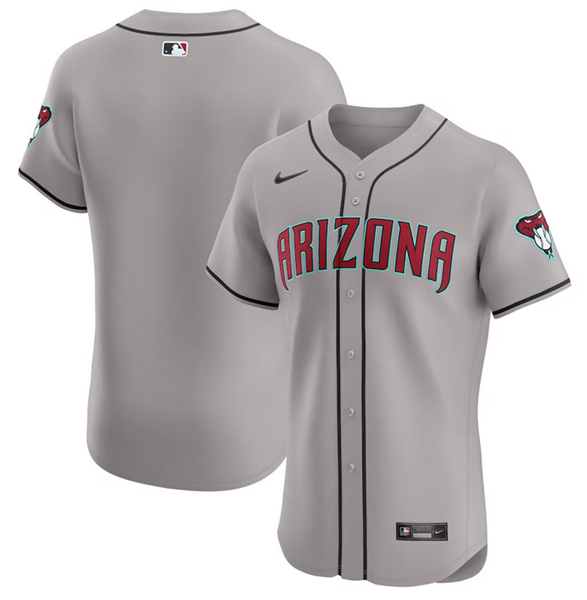 Men's Arizona Diamondbacks Gray 2024 Alternate Vapor Premier Elite Patch Flex Base Stitched Jersey