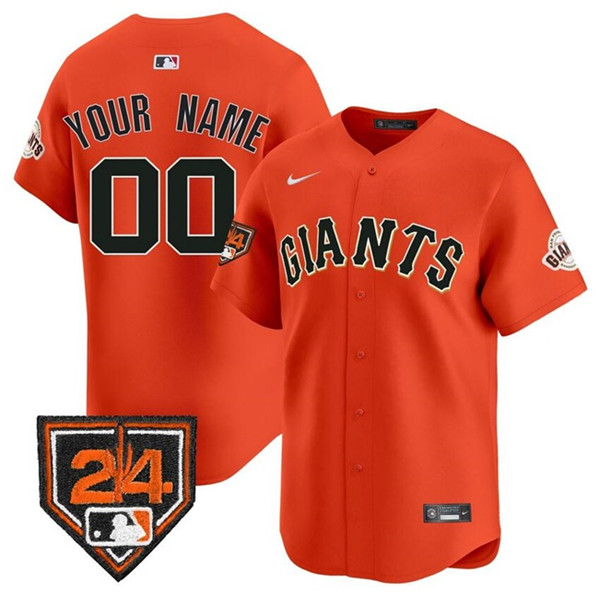 Men's San Francisco Giants Customized Orange 2024 Spring Training Vapor Premier Limited Stitched Jersey