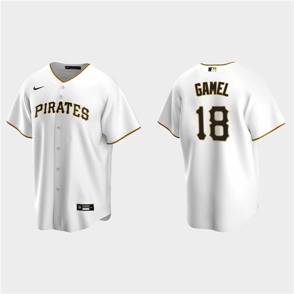 Men's Pittsburgh Pirates #18 Ben Gamel White Cool Base Stitched Jersey