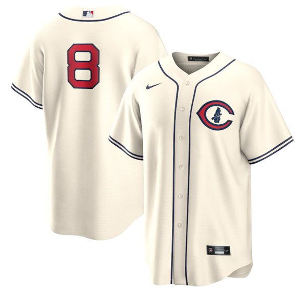Men's Chicago Cubs #8 Ian Happ Cream 2022 Field of Dreams Cool Base Stitched Baseball Jersey