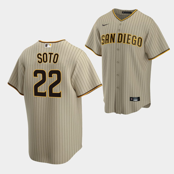 Men's San Diego Padres #22 Juan Soto Brown Cool Base Stitched Baseball Jersey