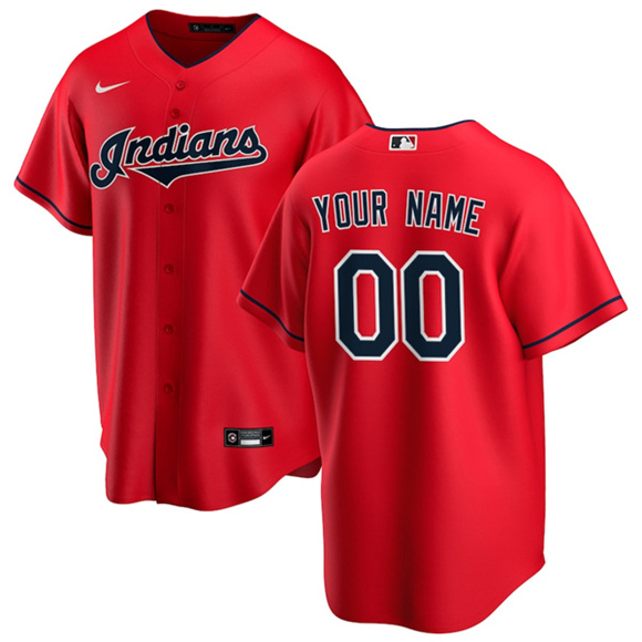 Men's Cleveland Guardians Active Custom Red Baseball Stitched Jersey