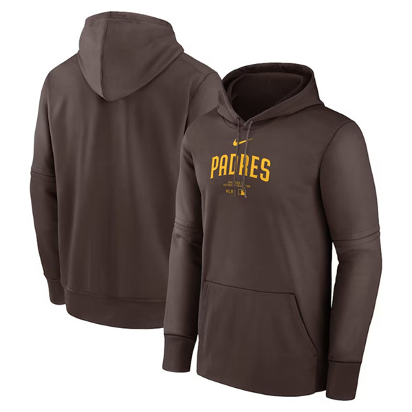 Men's San Diego Padres Brown Collection Practice Performance Pullover Hoodie